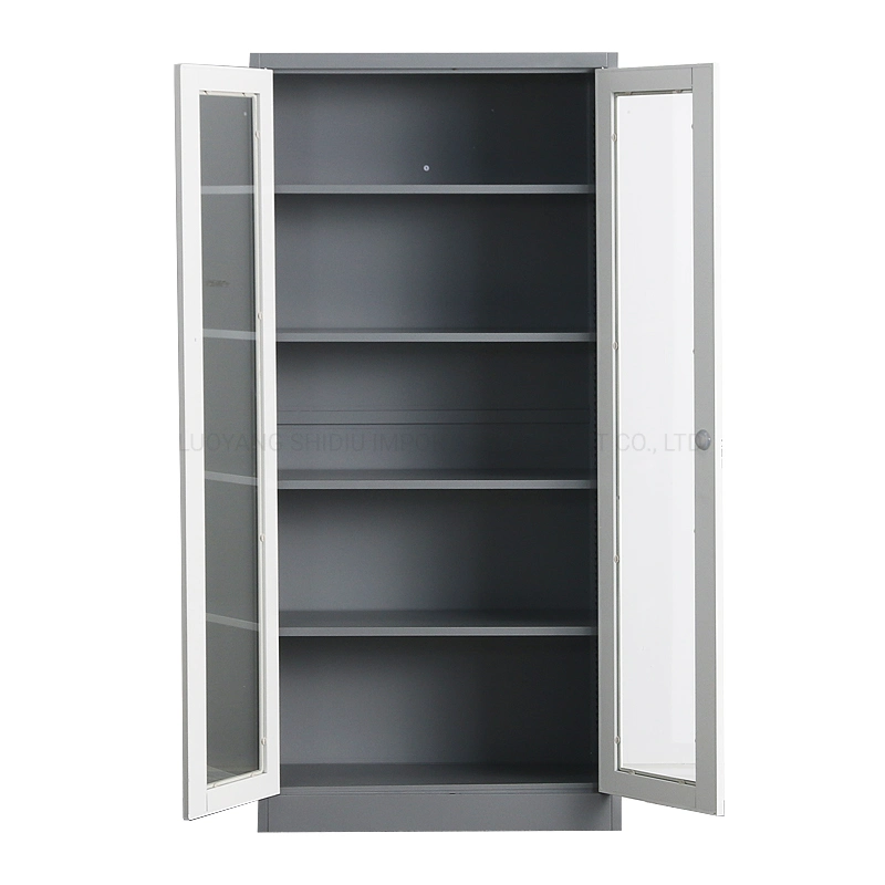 Tall Metal Storage Cupboard Glass Door Steel Filing Cabinet